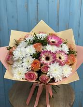 Букет цветов из:  Розы, Герберы и Хризантемы #REPLACE_PRED# Знаменске