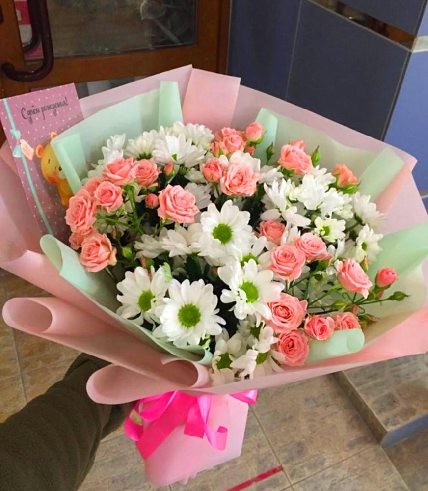 Букет цветов из: Розы и Хризантемы в Знаменске