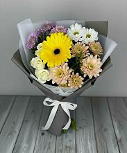 Букет цветов из:  Розы, Герберы и Хризантемы в Знаменске