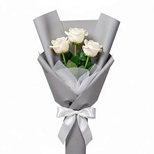 Букет 3 белые розы #REPLACE_PRED# Знаменске