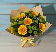 Букет цветов из:  Герберы и Хризантемы в Знаменске