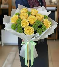 Букет цветов из:  Хризантемы и Розы в Знаменске