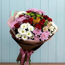 Букет цветов из:  Розы, Хризантемы и Альстромерии в Знаменске